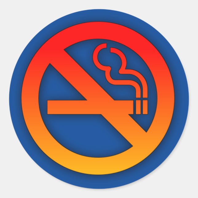 No Smoking Classic Round Sticker (Front)
