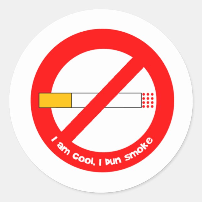 No Smoking Classic Round Sticker (Front)