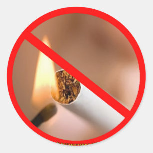 NO SMOKING CLASSIC ROUND STICKER