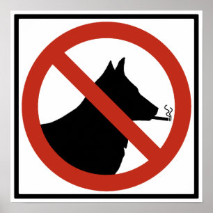 No Smoking Dogs Allowed Highway Sign