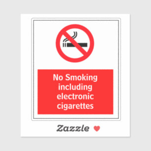 No Smoking Including Electronic Cigarettes Sticker