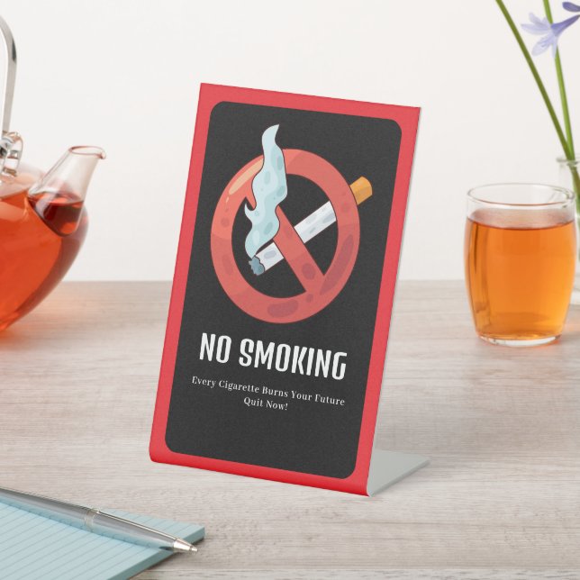 NO SMOKING IS PROIBITED  HERE PEDESTAL SIGN (In SItu)