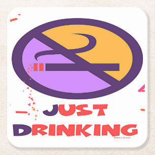NO SMOKING JUST DRINKING Paper Coaster