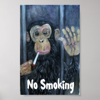No Smoking Monkey Poster