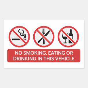 No Smoking No Eating No Drinking Sticker