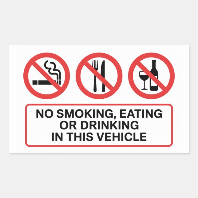 No Smoking No Eating No Drinking Sticker (Front)