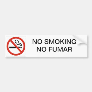 NO SMOKING NO FUMAR CAR BUMPER STICKER