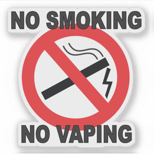 No Smoking No Vaping autocollant pour les affaires (Devant)
