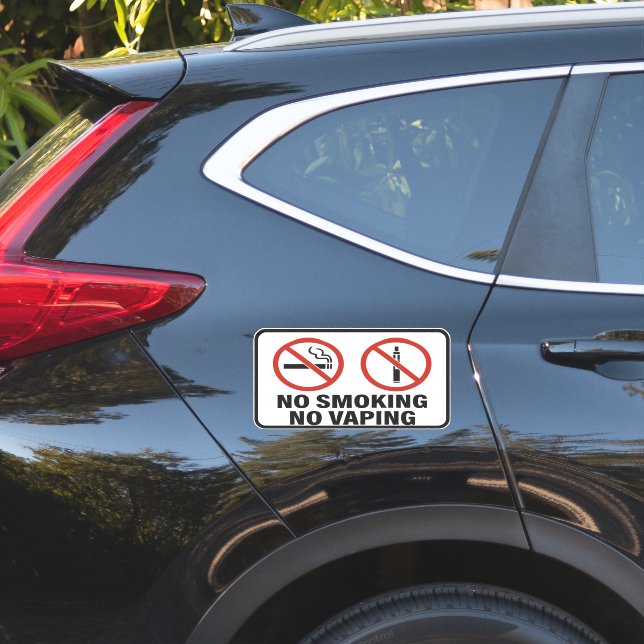 No Smoking No Vaping Sign - Public Health Awarenes (Car Side)