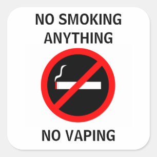 NO SMOKING NO VAPING SIGN SQUARE STICKER