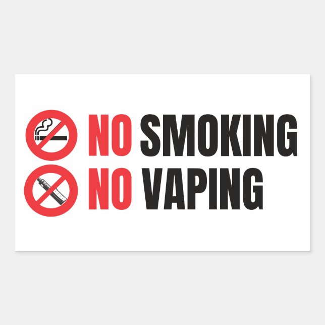 No Smoking No Vaping  Sticker (Front)