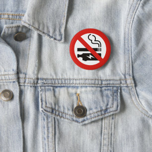 No Smoking or Vaping 2 Inch Round Button