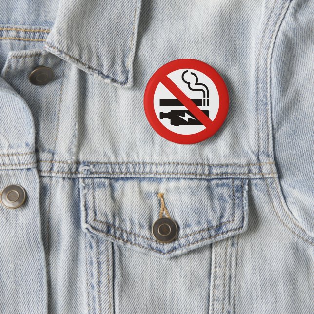 No Smoking or Vaping 2 Inch Round Button (In Situ)