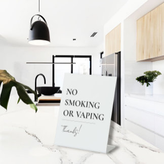 No Smoking or Vaping Office, Airbnb, Restaurant Pedestal Sign