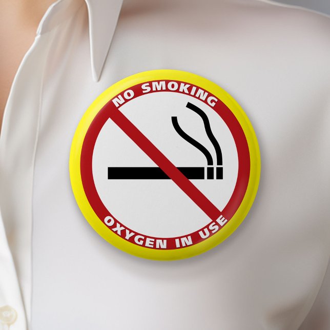 No Smoking - Oxygen in Use - No Fumar 2 Inch Round Button (Custom Button)