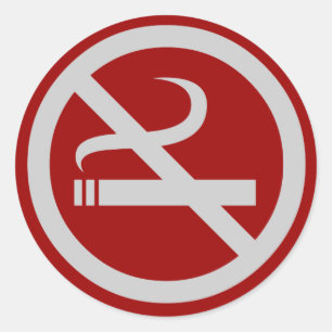 No smoking red grey symbol stickers