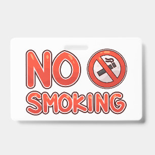 No Smoking Sign - Bold Red Stop Smoking Warning Badge