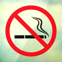 No smoking sign cigarette forbidden window cling