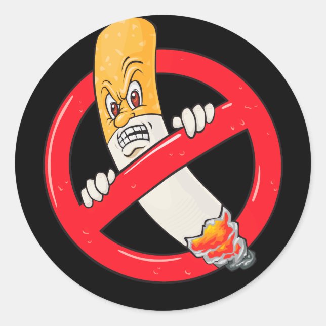 No Smoking Sign Classic Round Sticker (Front)
