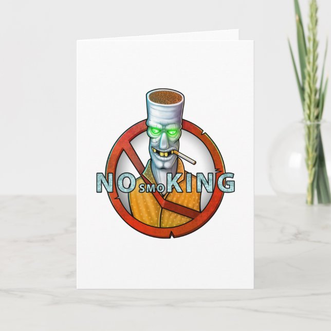 no smoking sign - funny cigarette character card (Front)
