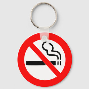 NO SMOKING SIGN - SMOKING PROHIBITED KEYCHAIN