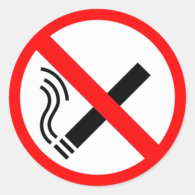 NO Smoking Sign - UK Signage Classic Round Sticker (Front)
