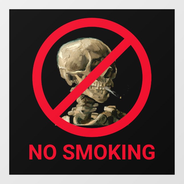 No Smoking Sign with Van Gogh Skull Artwork (Sheet)