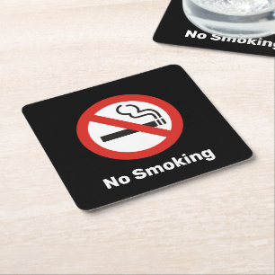 No Smoking Square Paper Coaster