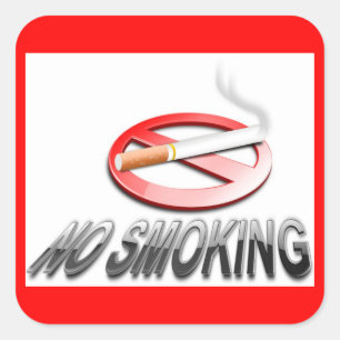 NO SMOKING SQUARE STICKER
