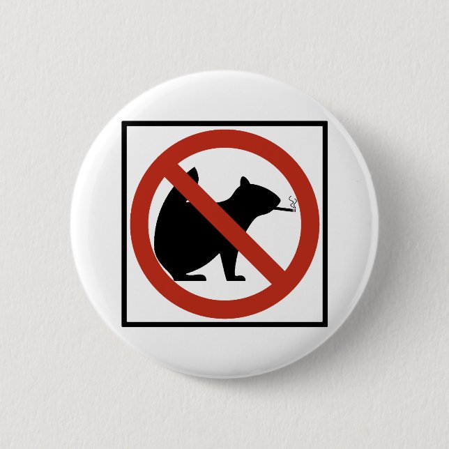 No Smoking Squirrels Allowed Highway Sign 2 Inch Round Button (Front)