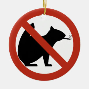No Smoking Squirrels Allowed Highway Sign Ceramic Ornament