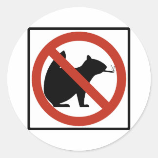 No Smoking Squirrels Allowed Highway Sign Classic Round Sticker