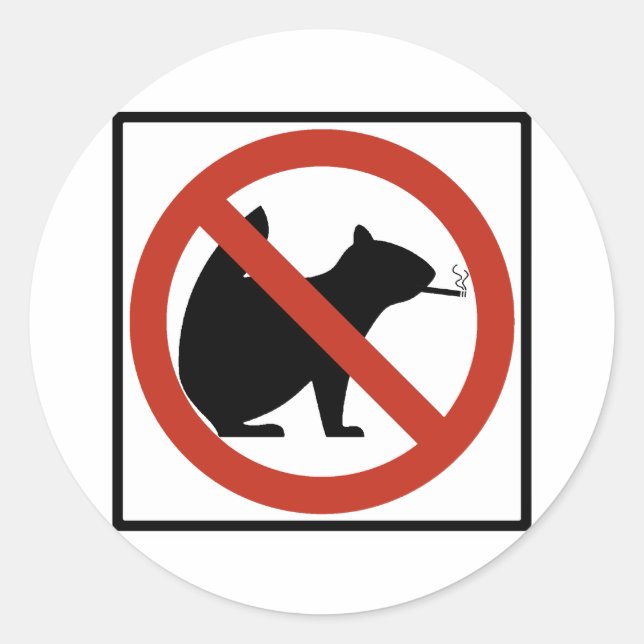 No Smoking Squirrels Allowed Highway Sign Classic Round Sticker (Front)