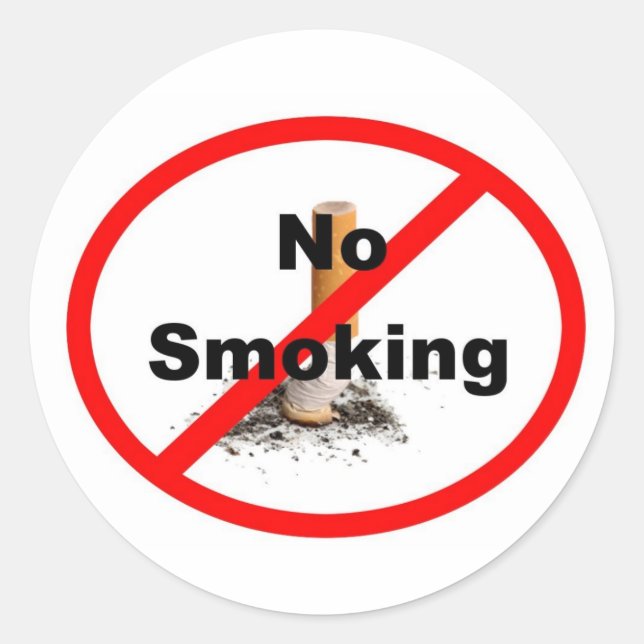 No Smoking Sticker! Classic Round Sticker (Front)