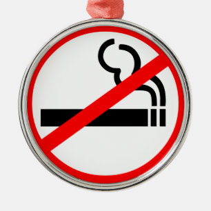 No Smoking Symbol Metal Ornament