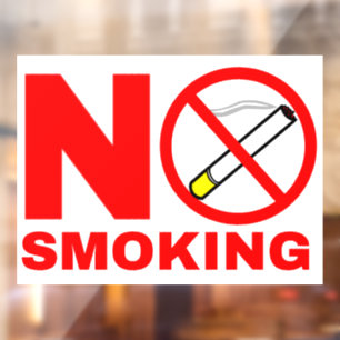 No Smoking Symbol Window Cling
