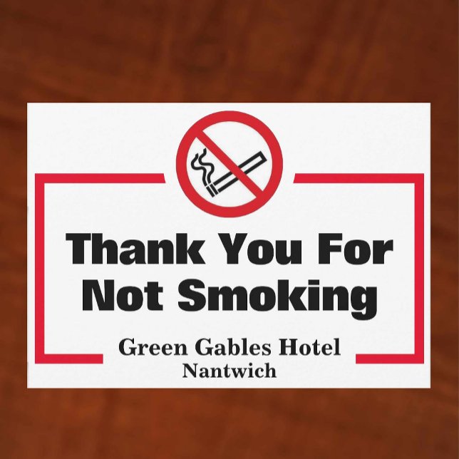 No Smoking - Thank You for Not Smoking Card (Creator Uploaded)