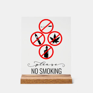 No Smoking Vacation Home Rental House  Acrylic Sign