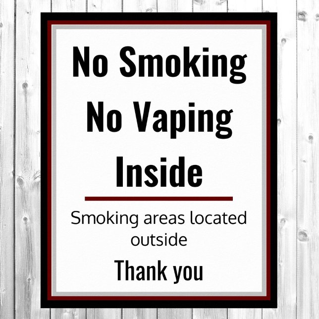 No Smoking Vapsign Poster 3 Zones de Texte Personn (Créateur téléchargé)