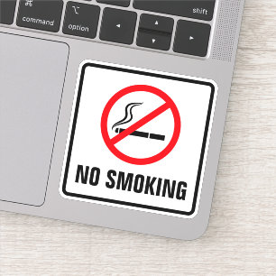 No smoking vinyl decal with black border