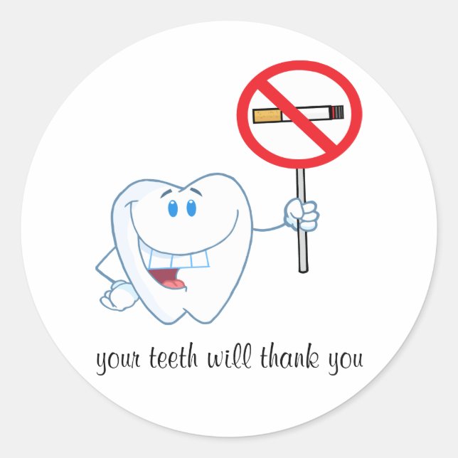No Smoking - Your Teeth Will Thank You Stickers (Front)