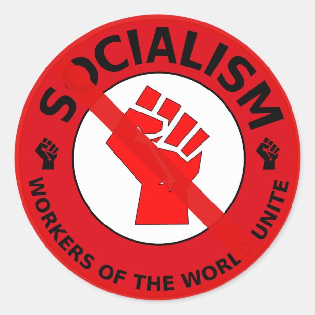 No Socialism! Classic Round Sticker (Front)