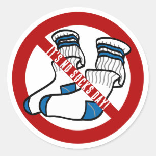 No Socks Day Classic Round Sticker