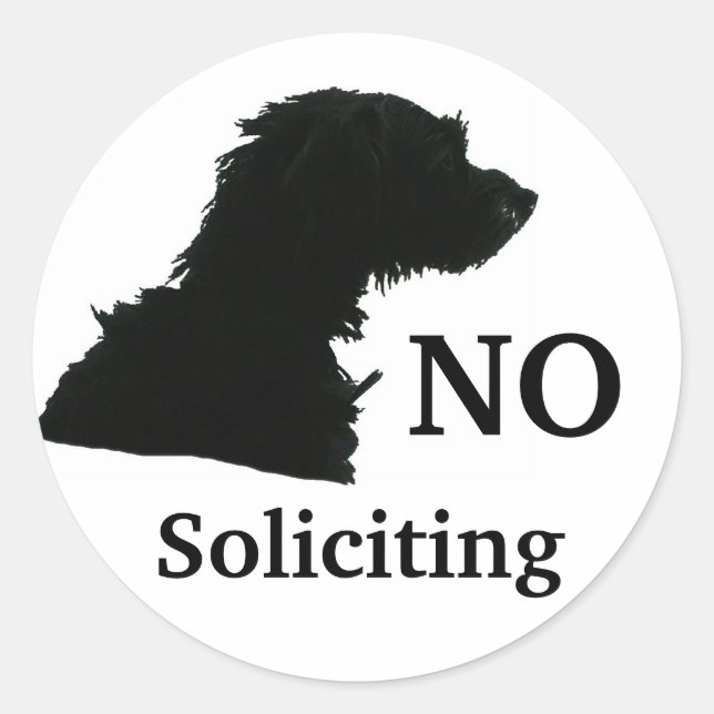 NO SOLICITING CLASSIC ROUND STICKER (Front)
