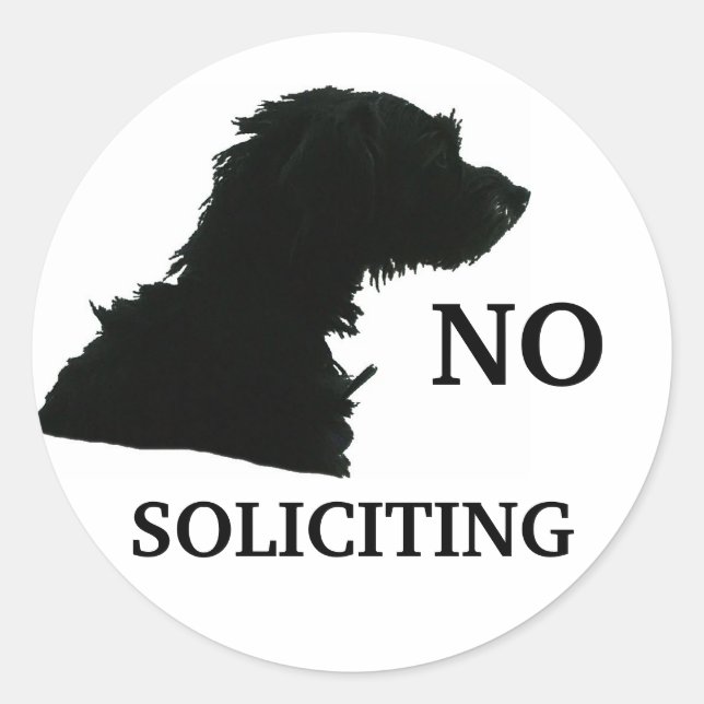NO SOLICITING CLASSIC ROUND STICKER (Front)