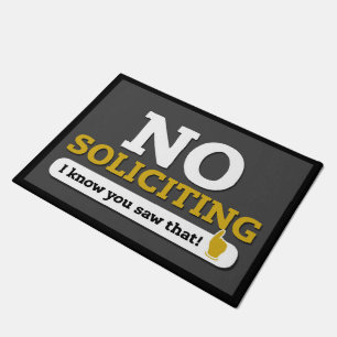 No Soliciting Door Mat - Gray