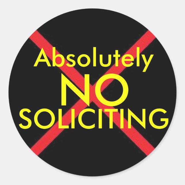 No Soliciting Door Sticker (Front)