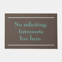 No Soliciting Doormat for Introverts