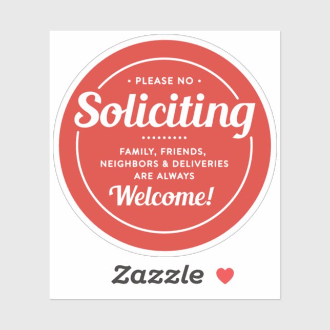 No Soliciting (edit colours) Front Door 3" Vinyl  (Sheet)