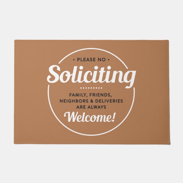 No Soliciting (edit colours) Front Door Entrance D Doormat (Front)